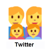 Family: Man, Woman, Girl, Boy on Twitter Twemoji