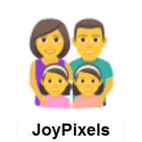 Family: Man, Woman, Girl, Girl on JoyPixels