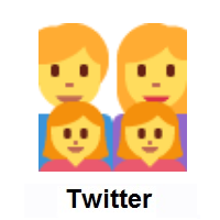 Family: Man, Woman, Girl, Girl on Twitter Twemoji
