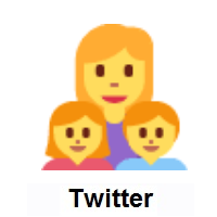Family: Woman, Girl, Boy on Twitter Twemoji