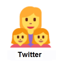 Family: Woman, Girl, Girl on Twitter Twemoji