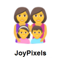 Family: Woman, Woman, Girl, Boy on JoyPixels