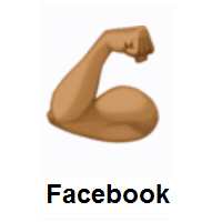 Flexed Biceps: Medium-Dark Skin Tone on Facebook