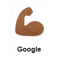 Flexed Biceps: Medium-Dark Skin Tone on Google Android