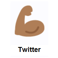 Flexed Biceps: Medium-Dark Skin Tone on Twitter Twemoji