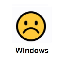 Very Sad: Frowning Face on Microsoft Windows