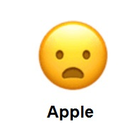 Irritating: Frowning Face with Open Mouth on Apple iOS