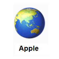 Globe Showing Asia-Australia on Apple iOS