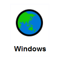 Globe Showing Asia-Australia on Microsoft Windows