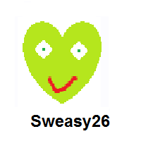 Green Heart Emoji with Face
