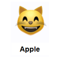 Grinning Cat Face With Smiling Eyes on Apple iOS