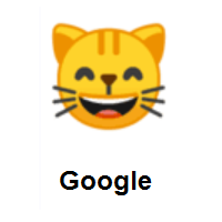 Grinning Cat Face With Smiling Eyes on Google Android