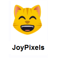 Grinning Cat Face With Smiling Eyes on JoyPixels