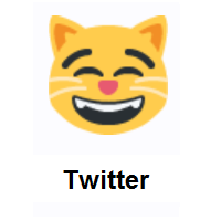 Grinning Cat Face With Smiling Eyes on Twitter Twemoji