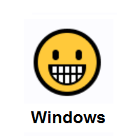 Grinning Face on Microsoft Windows