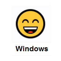 Happy Face: Grinning Face With Smiling Eyes on Microsoft Windows