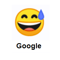 Sweating Face: Grinning Face With Sweating Eyes on Google Android