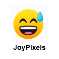 Sweating Face: Grinning Face With Sweating Eyes on JoyPixels
