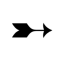 Heavy Black-Feathered Rightwards Arrow