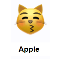 Kissing Cat Face With Closed Eyes on Apple iOS