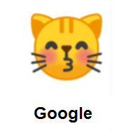 Kissing Cat Face With Closed Eyes on Google Android