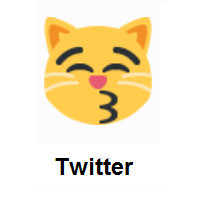 Kissing Cat Face With Closed Eyes on Twitter Twemoji