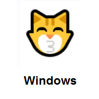 Kissing Cat Face With Closed Eyes on Microsoft Windows