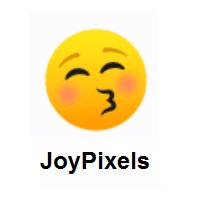Kissing Face with Closed Eyes on JoyPixels