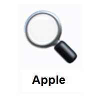 Left-Pointing Magnifying Glass: Tilted Left on Apple iOS