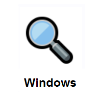 Left-Pointing Magnifying Glass: Tilted Left on Microsoft Windows