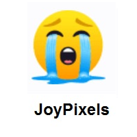 Sad Face: Loudly Crying Face on JoyPixels