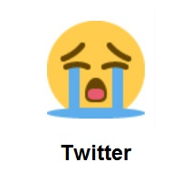 Sad Face: Loudly Crying Face on Twitter Twemoji