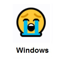 Sad Face: Loudly Crying Face on Microsoft Windows