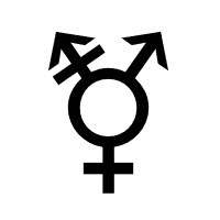 Male With Stroke And Male And Female Sign: Transgender Symbol