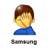Man Facepalming on Samsung