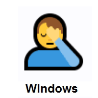 Man Facepalming on Microsoft Windows