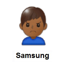 Man Frowning: Medium-Dark Skin Tone on Samsung