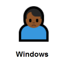 Man Frowning: Medium-Dark Skin Tone on Microsoft Windows
