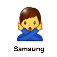 Man Gesturing NO on Samsung