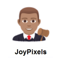 Man Judge: Medium Skin Tone on JoyPixels