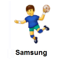 Man Playing Handball on Samsung