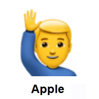 Man Raising Hand on Apple iOS
