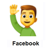Man Raising Hand on Facebook