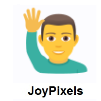 Man Raising Hand on JoyPixels