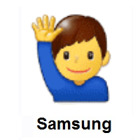 Man Raising Hand on Samsung