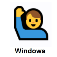 Man Raising Hand on Microsoft Windows
