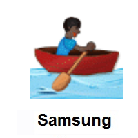 Man Rowing Boat: Dark Skin Tone on Samsung