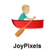 Man Rowing Boat: Medium-Light Skin Tone on JoyPixels