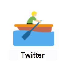 Man Rowing Boat: Medium-Light Skin Tone on Twitter Twemoji