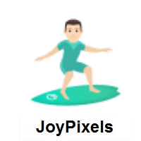Man Surfing: Light Skin Tone on JoyPixels